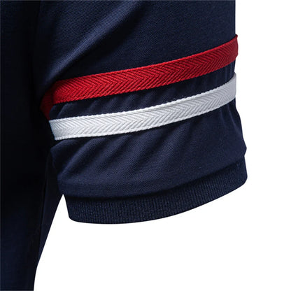 Men's Lightweight Breathable Polo Shirt Half Zipper Collar Solid Color Casual Summer Fashion Top