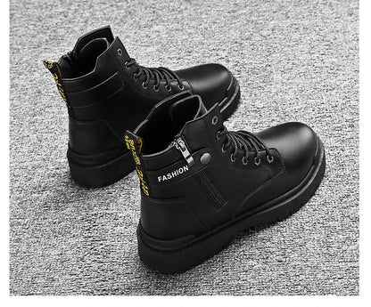 Men's high top casual boots four seasons new outdoor anti slip comfort workwear boots fashion versatile trendy boots men's shoes