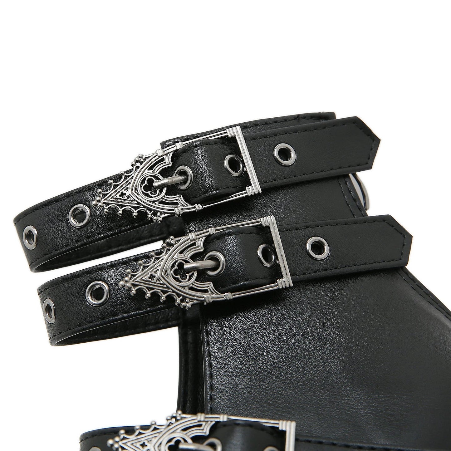 Goth Style Women Block Heels for Halloween Fashion Buckle Strap Dress Pumps Platform Mary Jane Shoes Stylish Back Zipper