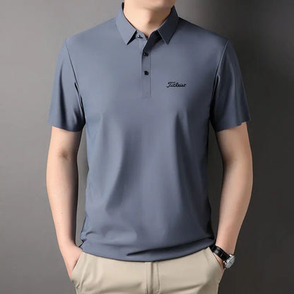 Men's Golf Outdoor Casual Polo Shirt T-Shirt Summer High-End Brand Cool and Breathable Fitness Sports Short Sleeve Top