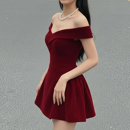 Fashion Red Bowknot Mini Dress Straps Square Collar Sleeveless Backless Vintage Cute Ladies Slim Party Short A-line Dresses