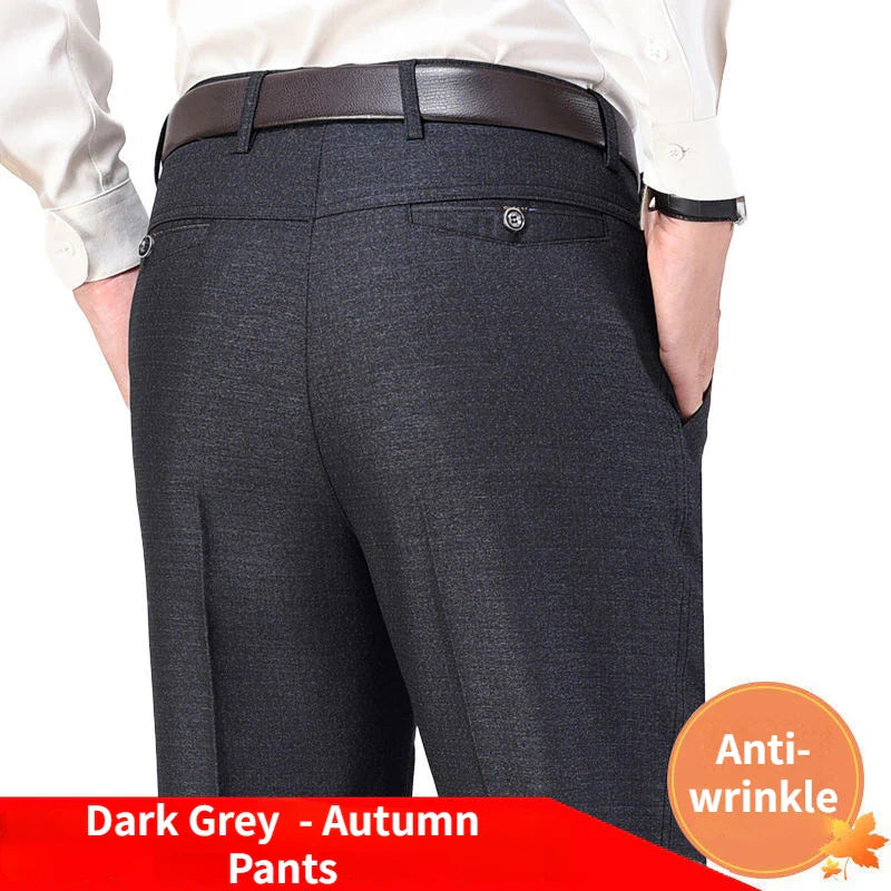 New Men's Autumn Thick Summer Thin Casual Suit Pants Classic Business Fashion Stretch Trousers Male Brand Clothes GOZBKF