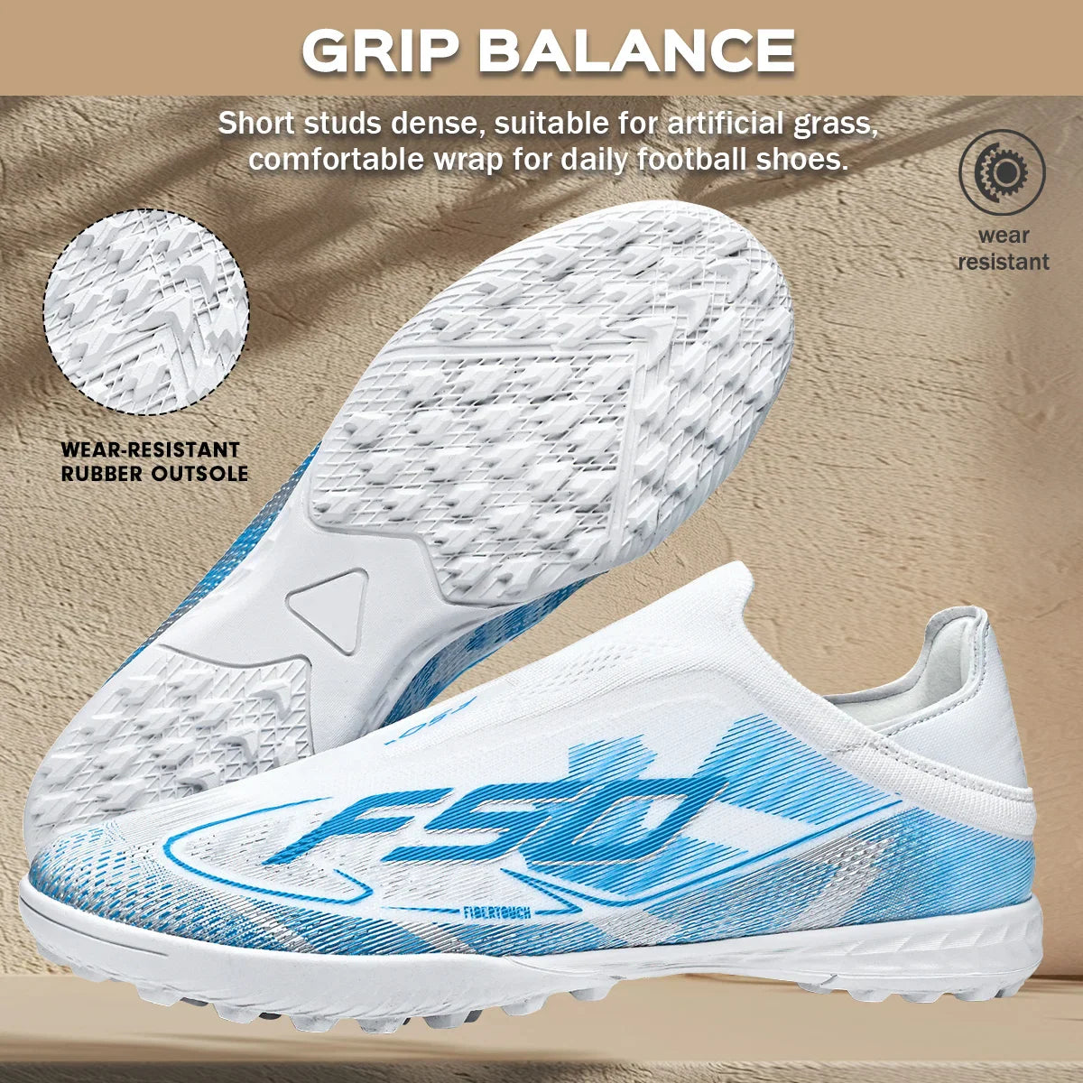 TF Football Shoes Kids Boys Girls PU Upper Durable Rubber Sole Anti-slip Wear-resistant Training Sneakers
