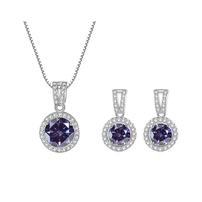 2ct total Moissanite Jewelry Set Sterling Silver 925 Necklace Earrings Fine Jewerly Wedding Set Pass Dismond Tester