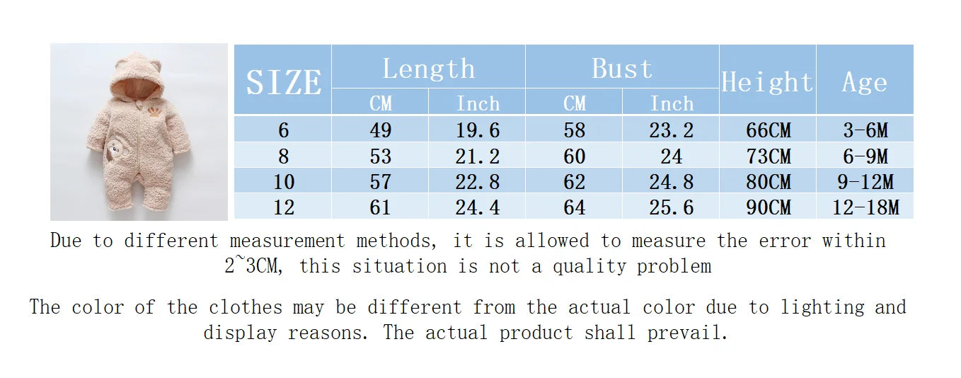 Lamb hair cartoon bear embroidered baby jumpsuit winter new girl baby long sleeved crawling suit thickened girl
