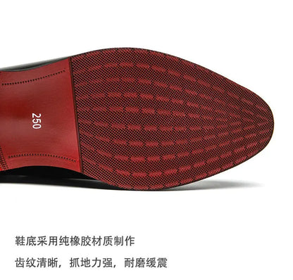 Autumn winter pointed toed male Boots Redsoled high top leather shoe English casual Chelsea boot Fashion comfortable men's shoes