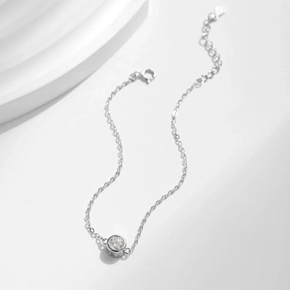 0.5CT Moissanite Bracelet 925 Sterling Silver Classic Link Chain Charms Bracelets For Women Luxury Wedding Jewelry