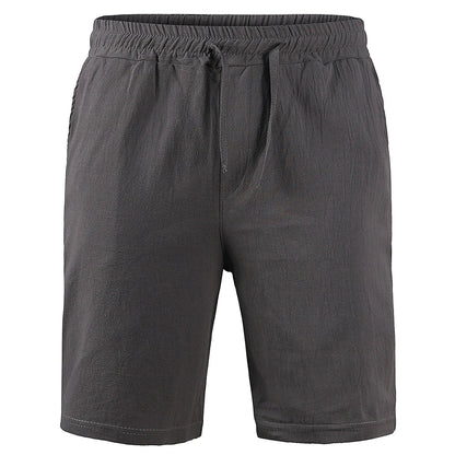 New Men's Cotton Linen Shorts Pants Male Summer Breathable Solid Color Linen Trousers Fitness Streetwear S-3XL