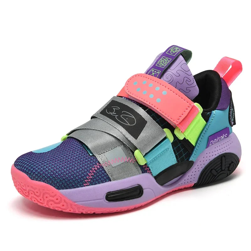 Children Girls Basketball Shoes Cushioned Shock Absorption Comfy Athletic Sports Running Outdoor Non-slip Walking For Kids Boys