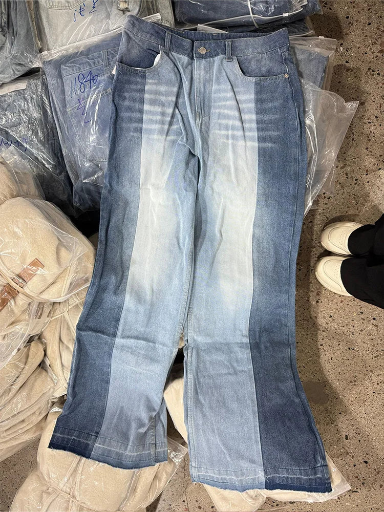 Calça Jeans Vintage com Zíper Solta e Ampla