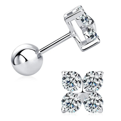 100% 925 Sterling Silver Real 0.8 Carat D Color Moissanite Stud Earrings For Women Sparkling Party Gifts Fine Jewelry
