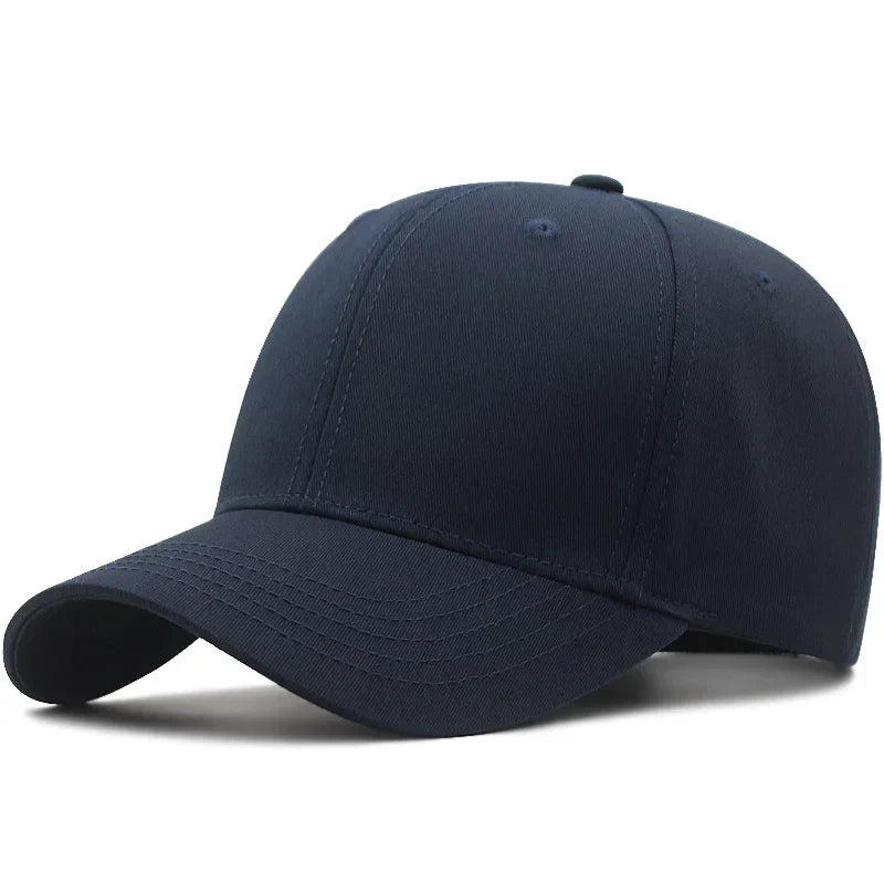 Hard Cotton Big Size Baseball Hat Woman Solid Color Sun Cap Hiphop Man Plus Size