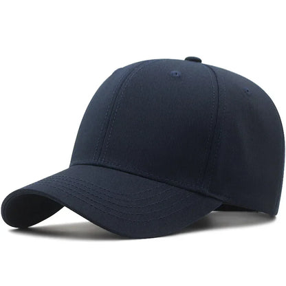 Hard Cotton Big Size Baseball Hat Woman Solid Color Sun Cap Hiphop Man Plus Size