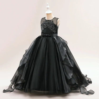 Summer Baptism Bridesmaids Girls Party Dress Elegant Tulle Wedding Princess Prom Dress For Girl Gala Birthday Christmas Vestidos