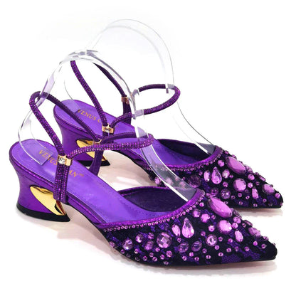 New Italian Design Noble Dual-Purpose Three-Dimensional Bag And Ladies Heel Shoes Shiny Material For Nigeria Wedding Party