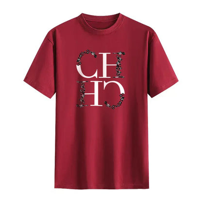 Letter Printed Fashionable Black T-shirt Trendy Streetwear Fashionable Men's and Women's Casual Loose Short Sleeved Top