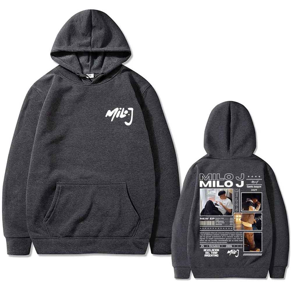Rapper Milo J 111 Album Graphic Hoodie Men Women Hip Hop Fashion Oversized Hooded Sweatshirt Men's Casual Fleece Cotton Hoodies
