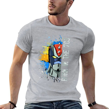 Ufo Robot Goldrake - Born In The Seventies T-Shirt Blouse heavyweights hippie clothes Men's t-shirts