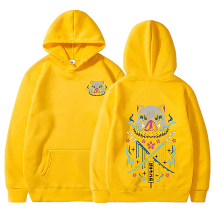 Anime Hoodies Men Women Kimetsu no Yaiba Kawaii Manga Sweatshirts Gothic Harajuku Hooded Pullover Casual Streetwear