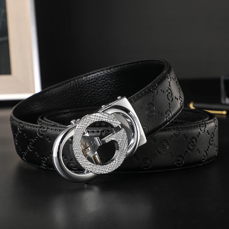 New Width 3.4cm Women's Belt Formal Leather Canvas Belt Women High Quality Metal Buckle Male Belt for men jeans work belt