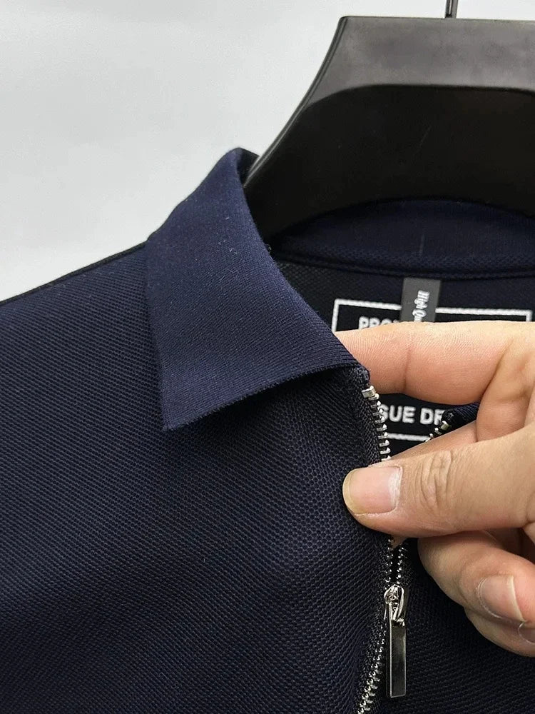 High end brand pony embroidered short sleeve polo shirt unique trend half zipper luxury Paul T-shirt designer's new men's wear
