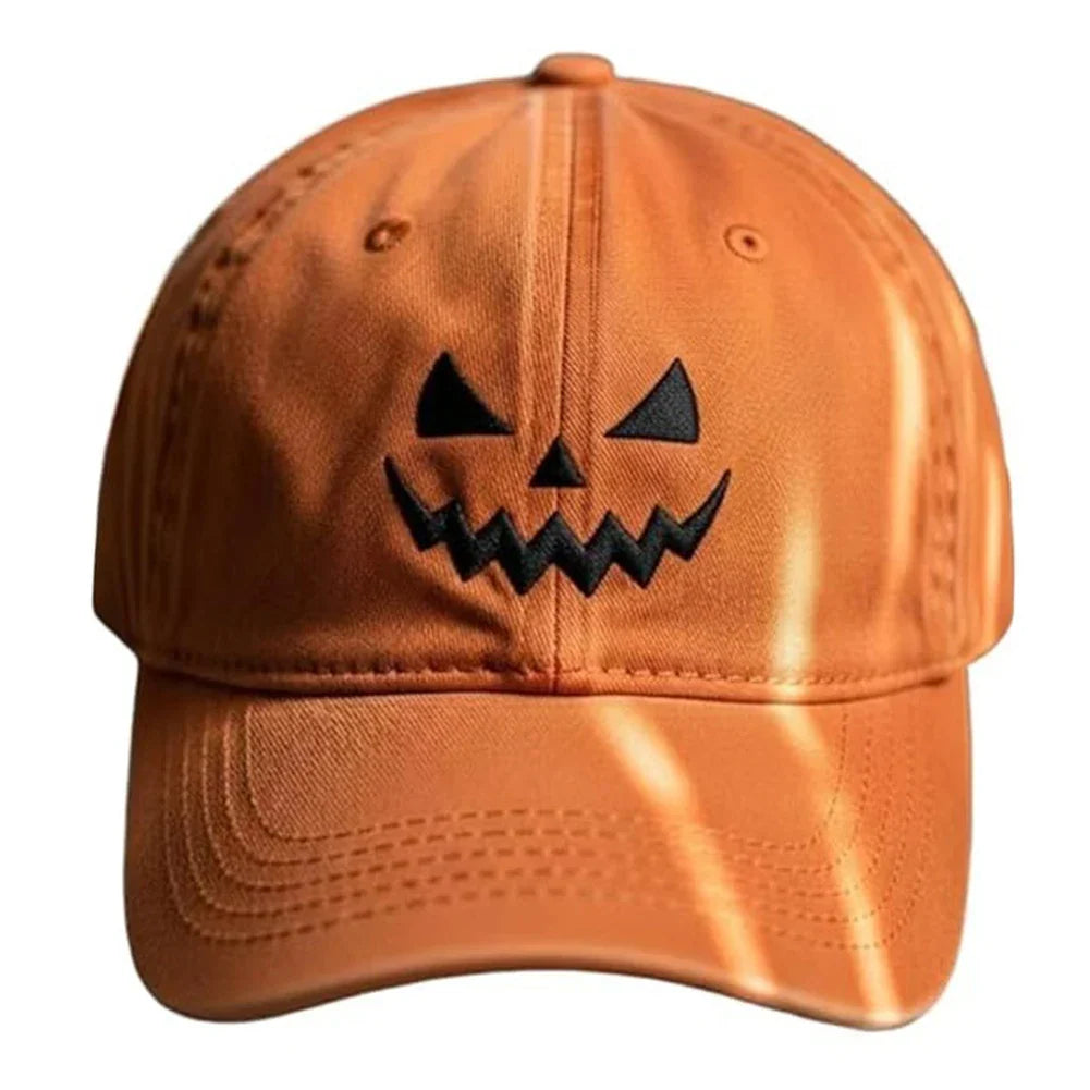 Halloween Unisex Baseball Hat for Women Men Pumpkin Embroidery Baseball Cap for Outdoor Activities Like Hiking Fishing