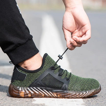 Summer breathable work shoes with iron toe anti puncture security shoes work sneakers for men anti-slip Lightweight safety shoes