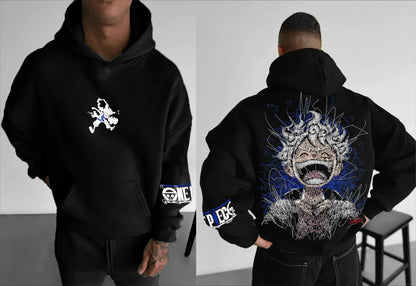 Anime Hand-painted Printed Hoodie 2025 Spring/Autumn Unisex Hip Hop Casual Loose Parent Child Pure Cotton Sweater Top