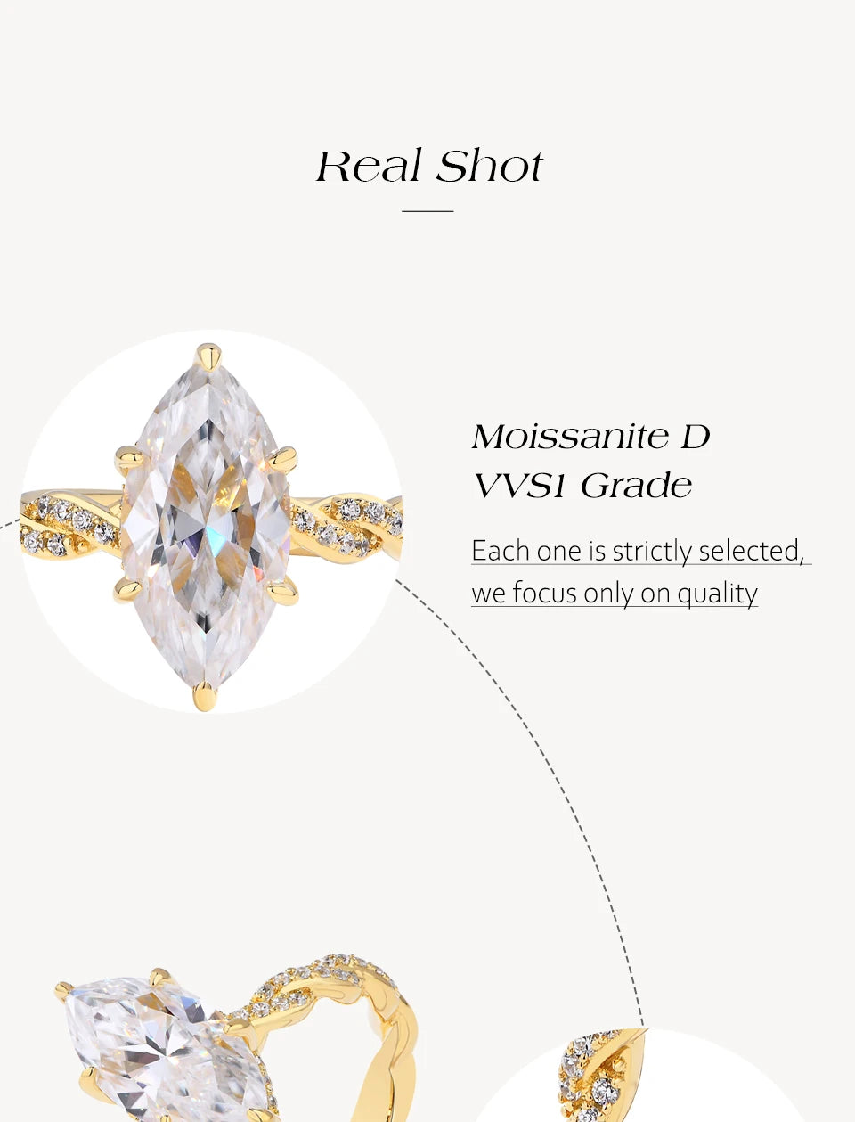 3.0CT Marquise Cut Moissanite Engagement Rings For Women 14*7mm Lab Diamond S925 Sterling Silver Wedding Party Jewelry