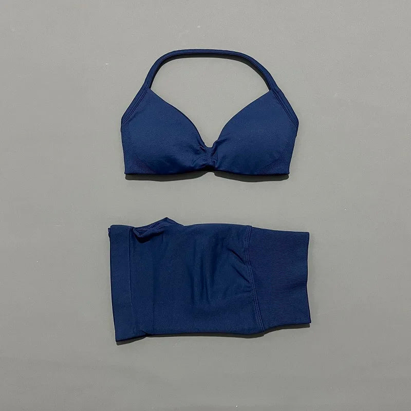 2PCS HISTELLO Seamless Gym Yoga Set Push Up Bra Scrunch Butt Lift Leggings Body Shaping Breathable Comfort Yoga Women Wear