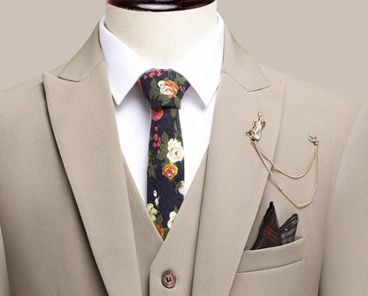 The Latest Men's Three-Piece Suit with Notch Lapels and Adjustable Waistband, High-End Men's Suit for Weddings, Dinner Parties, Work, Business, and Casual Occasions, a Gift for Dad or Husband, Wedding Attire