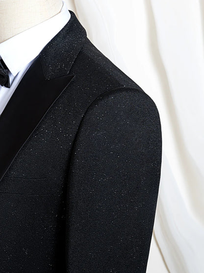 Ternos masculinos de luxo de alta qualidade 3 peças com detalhes de strass Vestido de Noiva Brilhante terno de diamante flash smoking terno de jantar