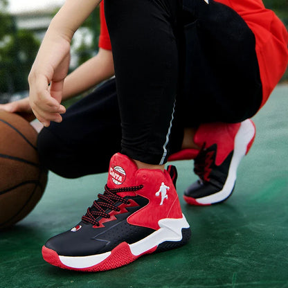 Fashion Brand Basketball Shoes Boy Kid Trainers Non-slip Children's Sports Shoes Outdoor Leather Basketball Sneakers Kids Girls