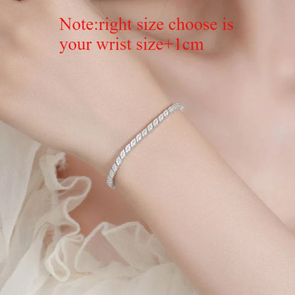18K Plated All Moissanite Tennis Bracelet for Women Lab Created Diamond Chain 925 Sterling Silver Wholesale Jewelry