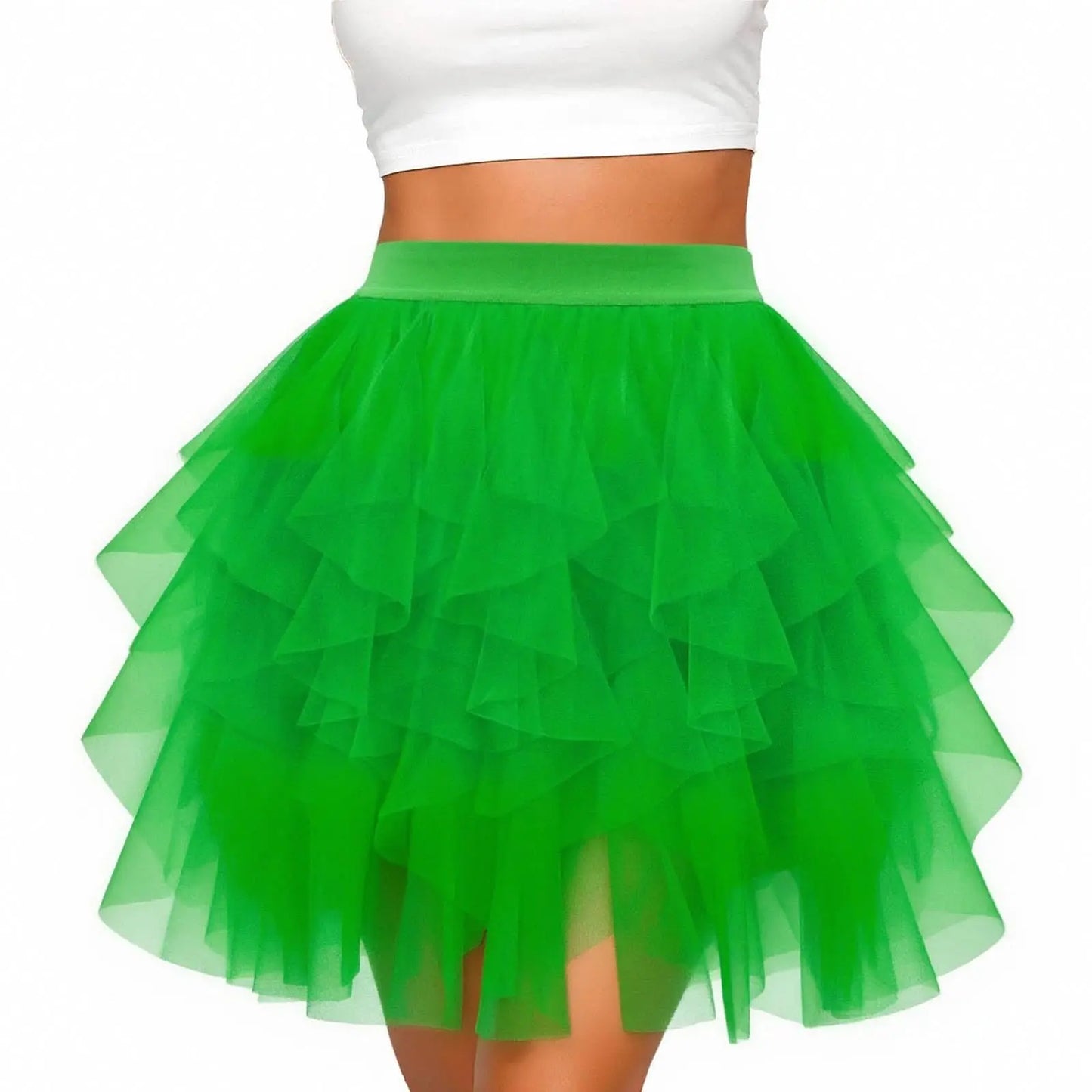 Women's Tulle Tutu Skirt Fashion Solid Color High Waist Mesh Skirt A-line Puff Skirt Cute Cake Skirt Cute Ballet Ball Half Skirt