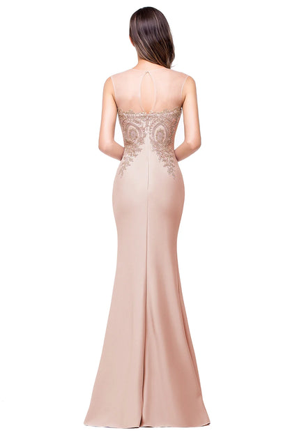 Elegant Mermaid Evening Dress Women Sweetheart Illusion Golden Appliques Lace Wedding Party Prom Gown Robe de Soiree