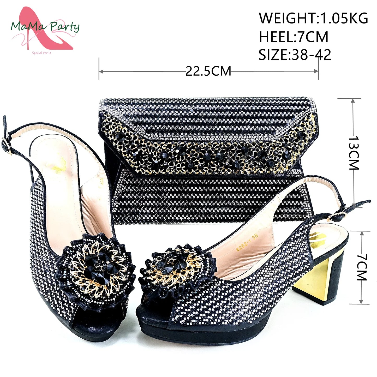 Italian Women Shoes Matching Bag Set in Green Color 7 CM Comfortable Heels with Plaform Elegant Peep Toe Sandals
