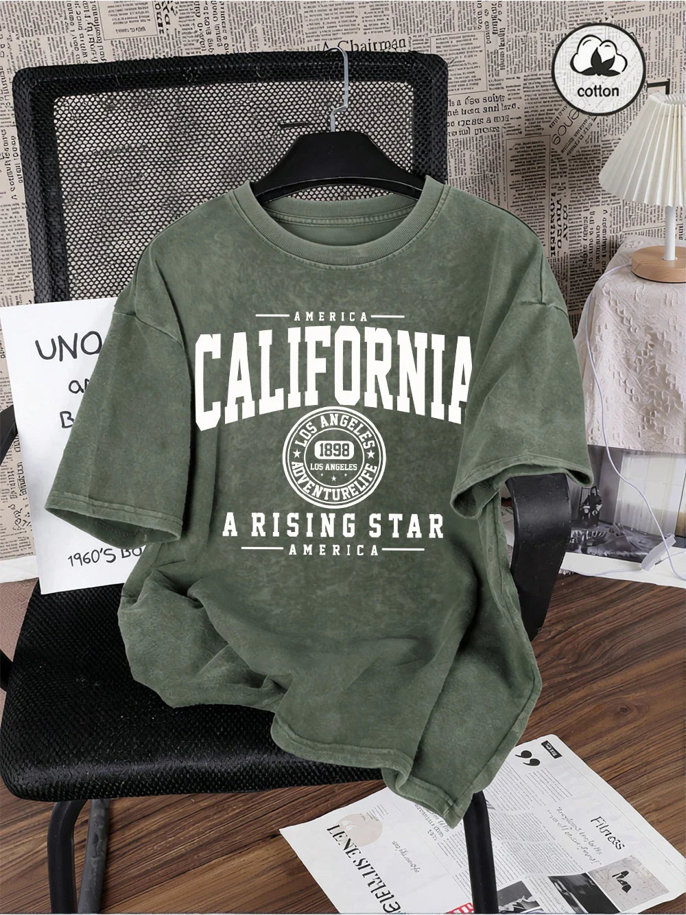 America California City Letter Washed T-Shirts Mens Oversized Cotton T Shirt Summer Short Sleeve O-Neck Tops Casual Male Tees