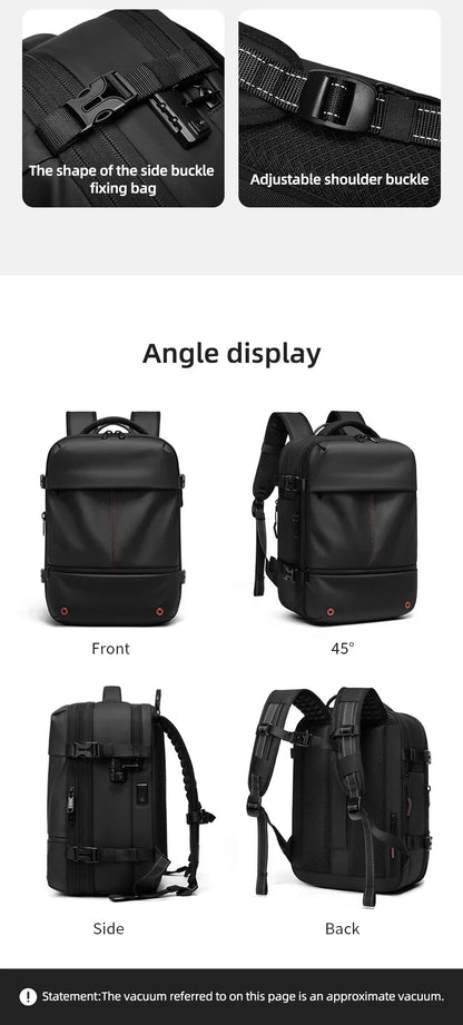 Travel casual Backpack 16 inch vacuum compression Laptop Backpack USB charging school Backpack Extended Hiking Business backpack