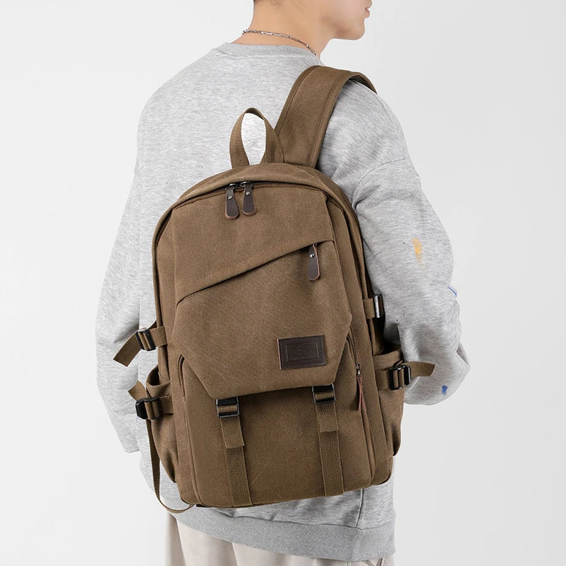 Men's large capacity travel backpack, suitable for different groups of people, adjustable shoulder strap length, multi compartme