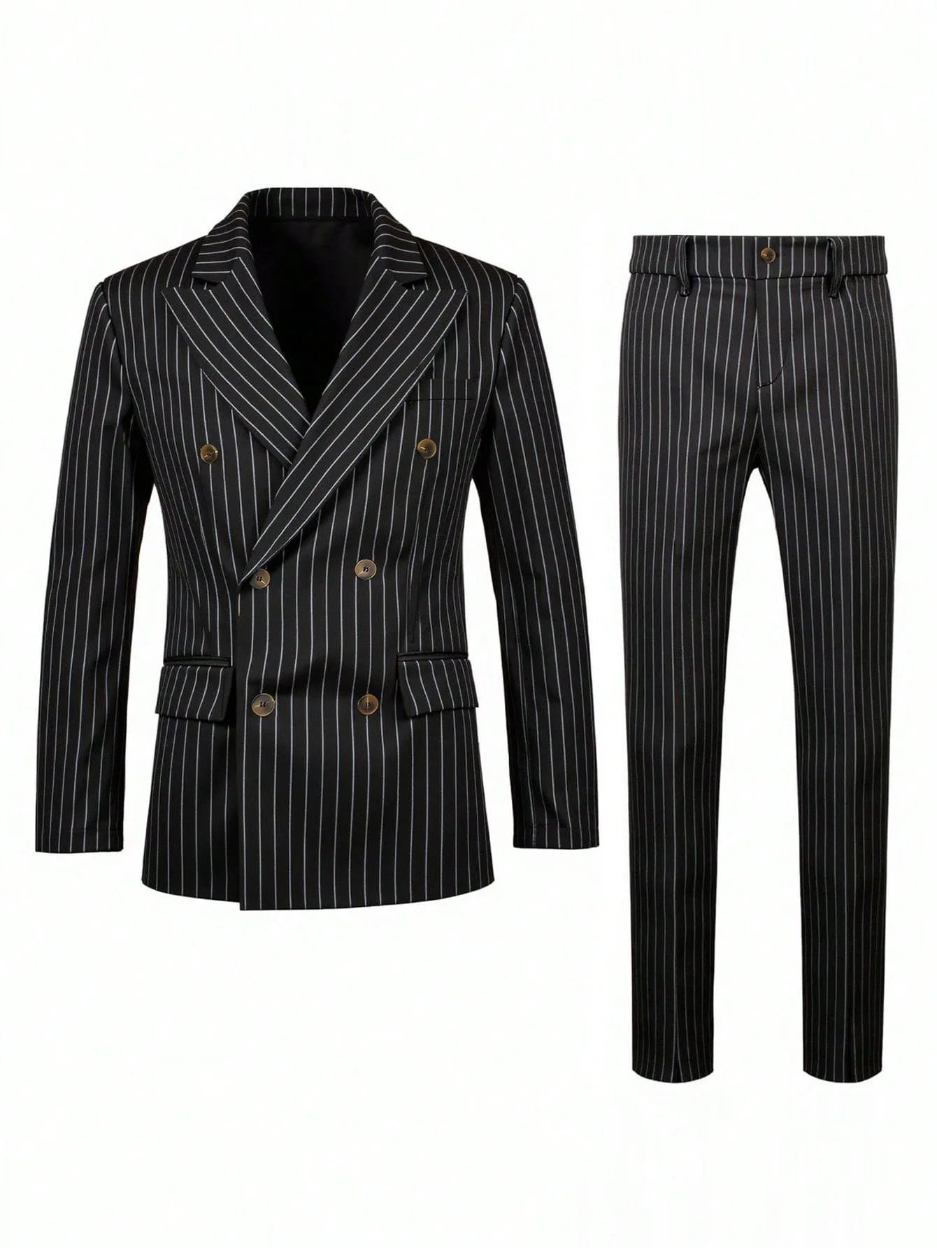 High-quality European and American Men's Clothing, Formal Suits with Stripes, Trousers for Business, Formal Dinners, Weddings