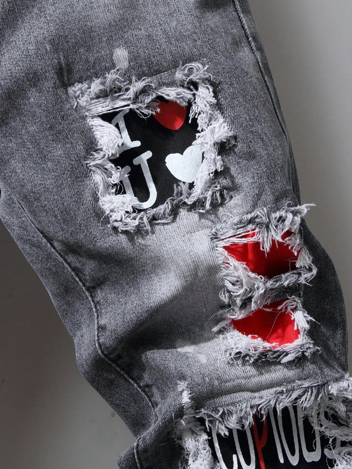 Men's Slim Stretchy Denim Jeans for Men Pants Tearing Patchwork Soft Cotton High Elastic Ripped Hole Casual Male Pants