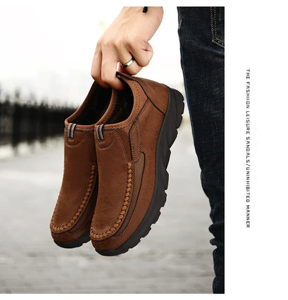 Sapatos Casuais Masculinos Respiráveis Mocassins Tênis Moda Confortável Plano Feito à Mão Retrô Lazer Mocassins Sapatos Masculinos