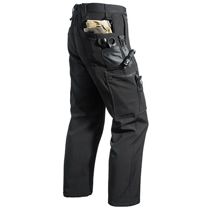 Men Winter Autumn Fleece Waterproof Cargo Pants Hiking Camping Softshell Climbing Casual Warm Tactical Military Combat Trousers