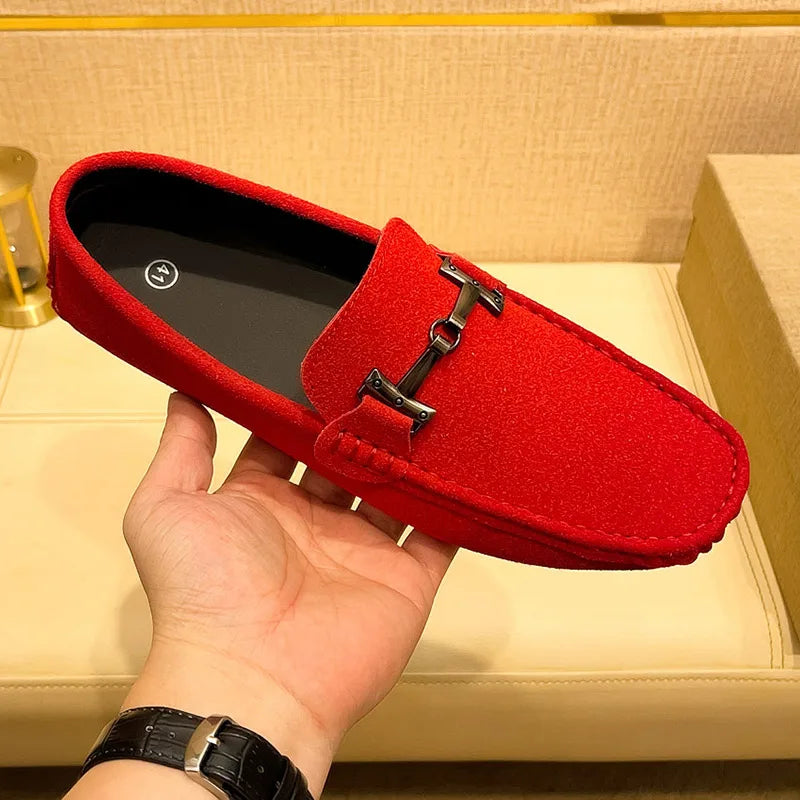 Suede Men Casual Shoes Lazy Shoes Male Breathable Slip-on Mens Driving Flat Shoes Comfortable Boat Shoe Loafers Moccasins