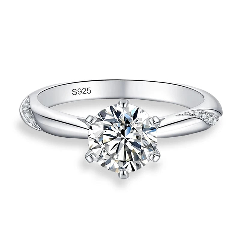 0.5ct 1ct 2ct Blue Pink Grey Moissanite Rings Gifts for Women 925 Sterling Silver Wedding Band Women's Ring Woman Rings