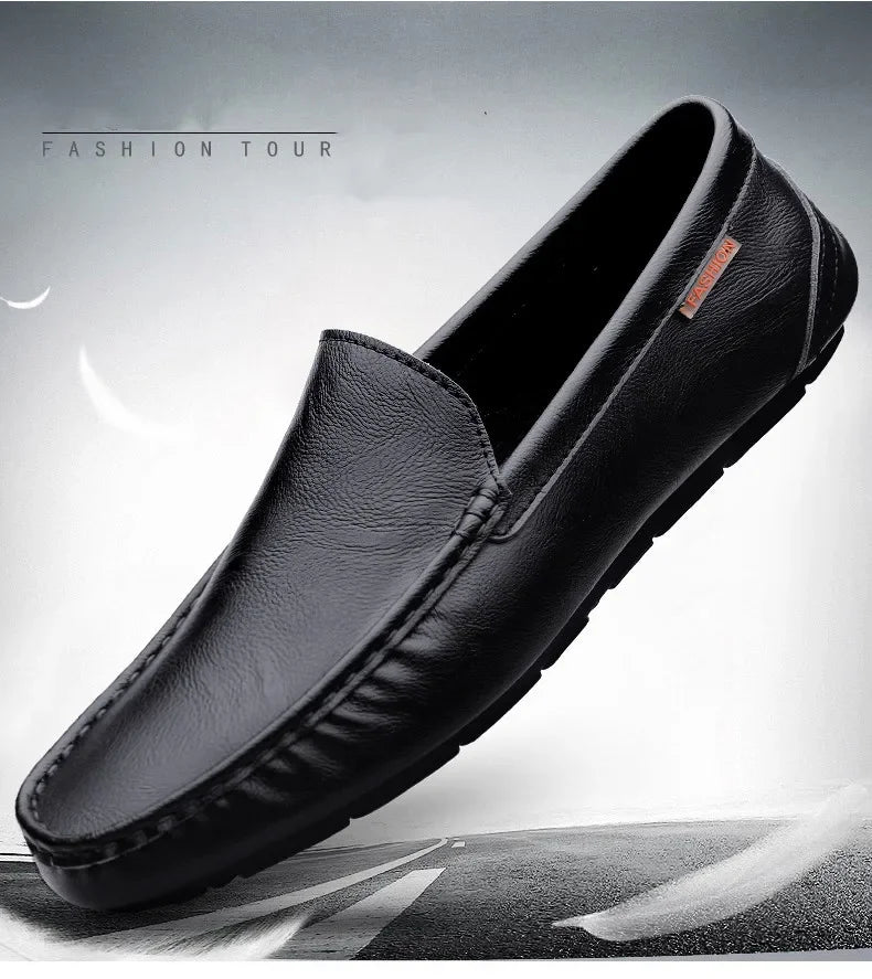 Genuine Leather Men Casual Shoes Luxury Brand Mens Loafers Lightweight Breathable Slip on Italian Driving Shoes Moccasins