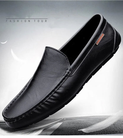 Genuine Leather Men Casual Shoes Luxury Brand Mens Loafers Lightweight Breathable Slip on Italian Driving Shoes Moccasins