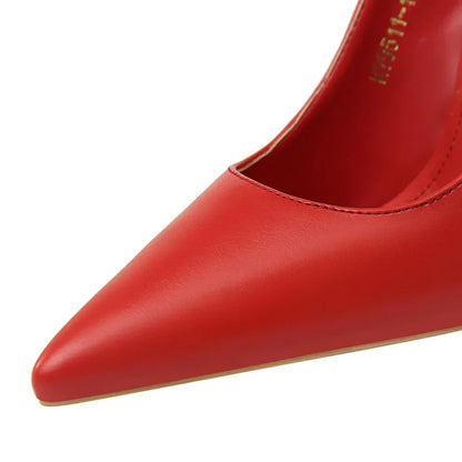 Plus Size 34-43 Woman Classic Concise 7.5cm 10.5cm High Heels Lady Elegant Colorful Pumps Scarpins Yellow Mid Low Heels Shoes