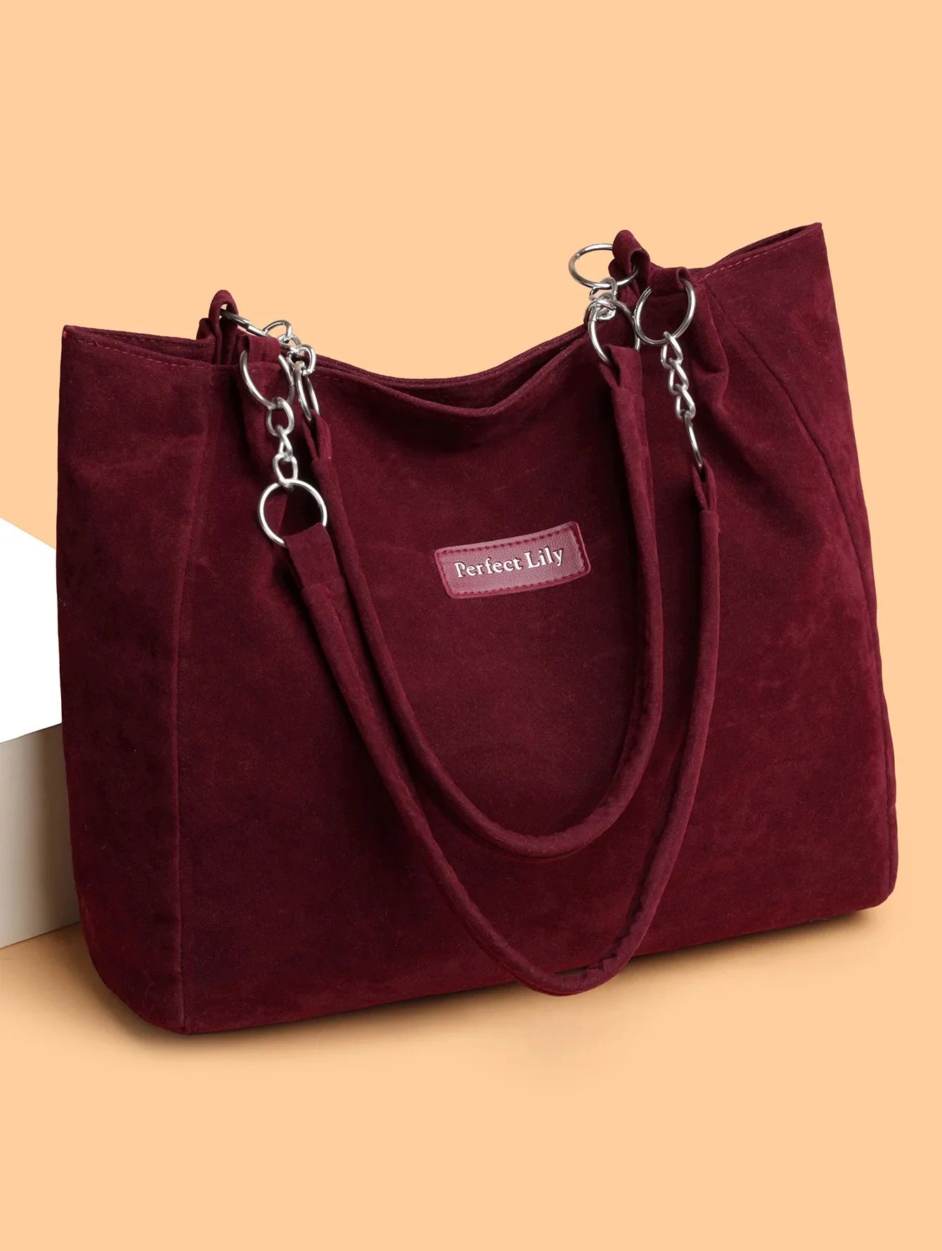 European American Autumn Winter Large Capacity Suede Women's Bag, Vintage Handbags Women Shoulder Bag, Retro Faux Suede Tote Bag